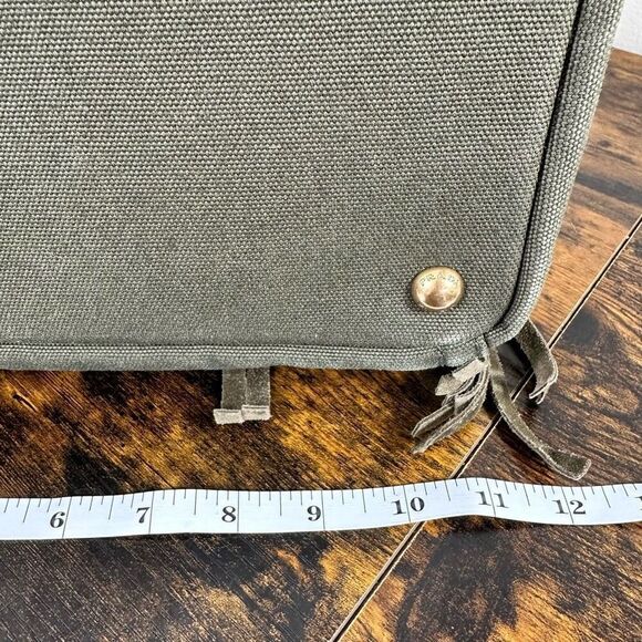 Prada Canapa Fringed Tote Bag Olive Green - Picture 15 of 16